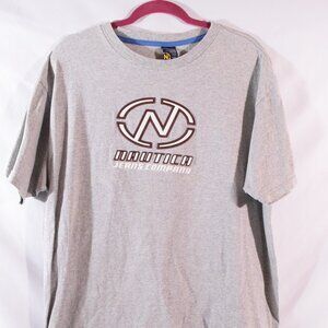 Vtg Nautica Company Shirt Men Large Gray Streetwear Hip Hop 90s Y2K Graphic Prin